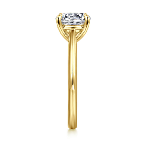 14K Yellow Gold Round Solitaire Diamond Engagement Ring