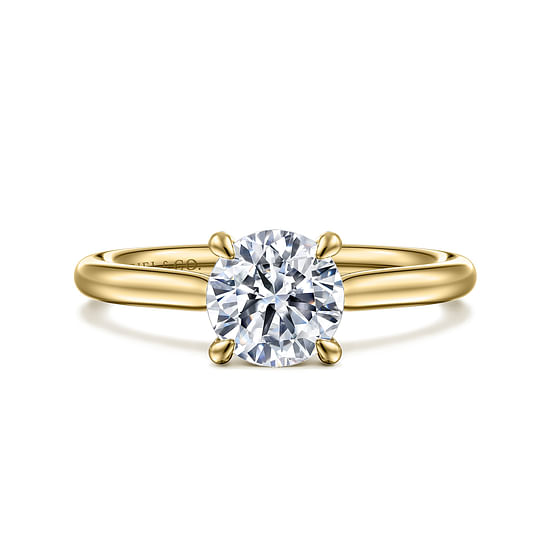 Gabriel - 14K Yellow Gold Round Solitaire Diamond Engagement Ring