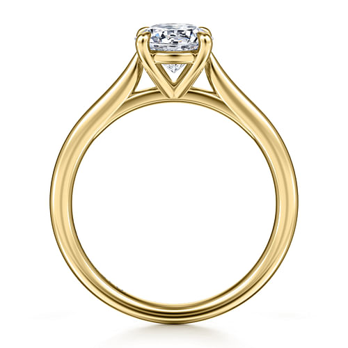 14K Yellow Gold Round Solitaire Diamond Engagement Ring