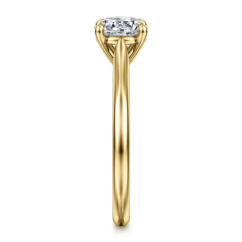 14K Yellow Gold Round Solitaire Diamond Engagement Ring