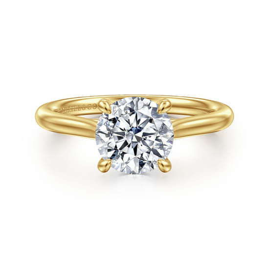 Gabriel - 14K Yellow Gold Round Solitaire Diamond Engagement Ring