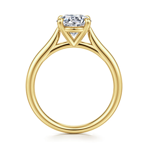 14K Yellow Gold Round Solitaire Diamond Engagement Ring