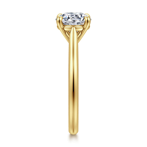 14K Yellow Gold Round Solitaire Diamond Engagement Ring
