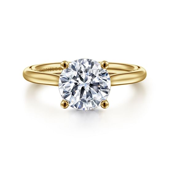 Gabriel - 14K Yellow Gold Round Solitaire Diamond Engagement Ring