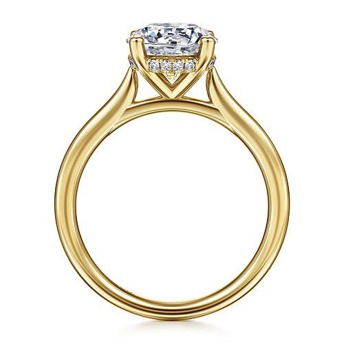 14K Yellow Gold Round Solitaire Diamond Engagement Ring