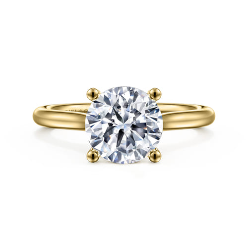 14K Yellow Gold Round Solitaire Diamond Engagement Ring 14K Yellow Gold Round Solitaire Diamond Engagement Ring