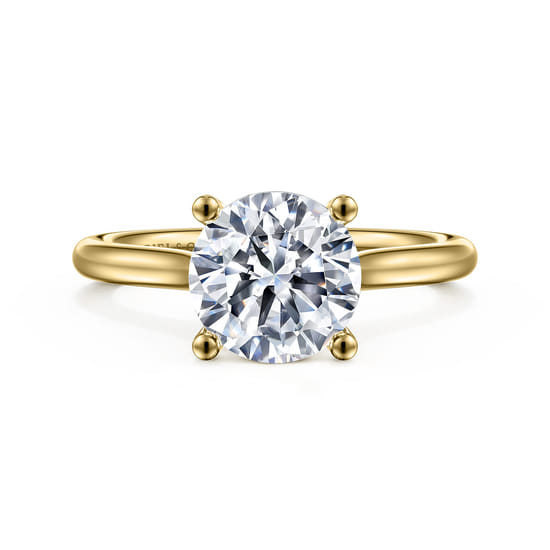 Gabriel - 14K Yellow Gold Round Solitaire Diamond Engagement Ring Gabriel - 14K Yellow Gold Round Solitaire Diamond Engagement Ring