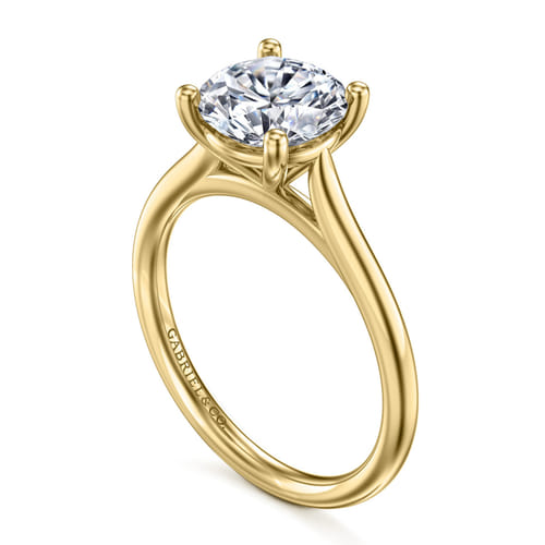 14K Yellow Gold Round Solitaire Diamond Engagement Ring 14K Yellow Gold Round Solitaire Diamond Engagement Ring