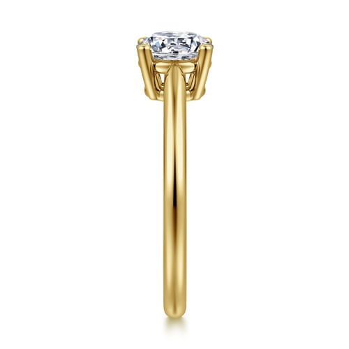 14K Yellow Gold Round Solitaire Diamond Engagement Ring