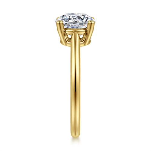14K Yellow Gold Round Solitaire Diamond Engagement Ring