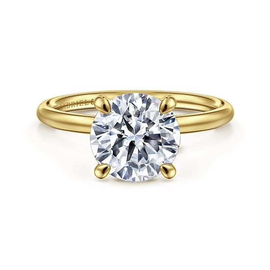 Gabriel - 14K Yellow Gold Round Solitaire Diamond Engagement Ring
