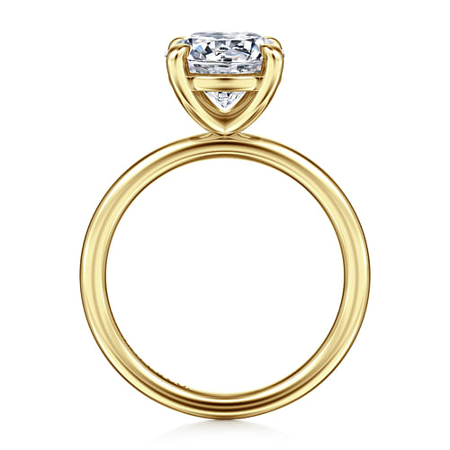 14K Yellow Gold Round Solitaire Diamond Engagement Ring