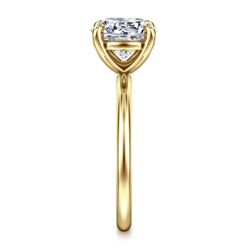 14K Yellow Gold Round Solitaire Diamond Engagement Ring