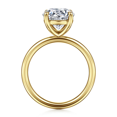 14K Yellow Gold Round Solitaire Diamond Engagement Ring