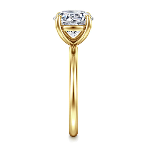 14K Yellow Gold Round Solitaire Diamond Engagement Ring