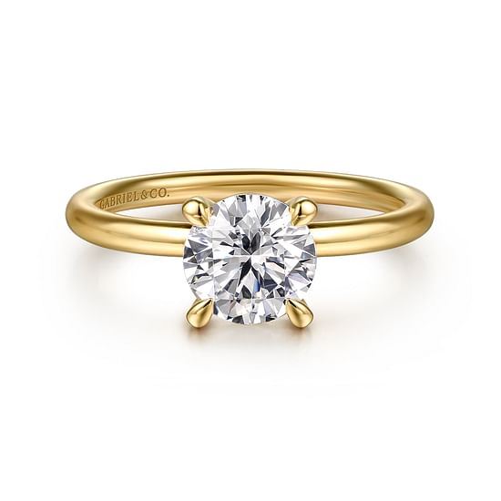 Gabriel - 14K Yellow Gold Round Solitaire Diamond Engagement Ring