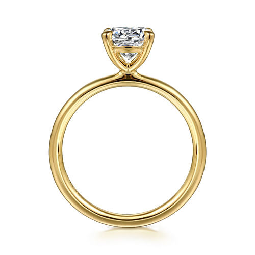 14K Yellow Gold Round Solitaire Diamond Engagement Ring