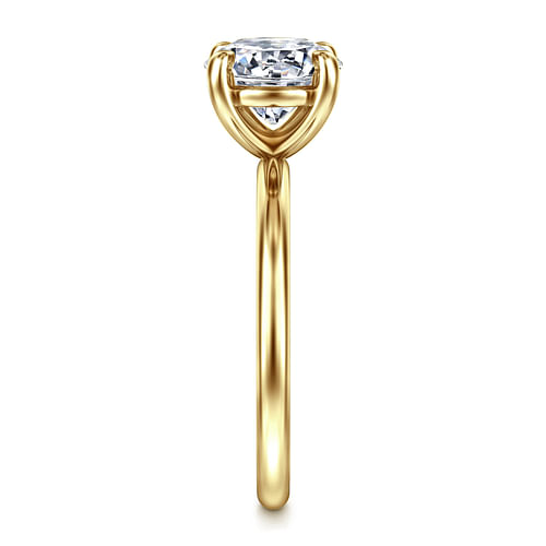 14K Yellow Gold Round Solitaire Diamond Engagement Ring