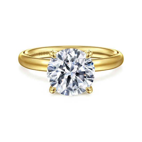 Gabriel - 14K Yellow Gold Round Solitaire Diamond Engagement Ring