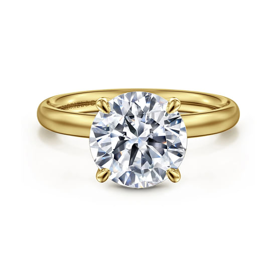 Gabriel - 14K Yellow Gold Round Solitaire Diamond Engagement Ring