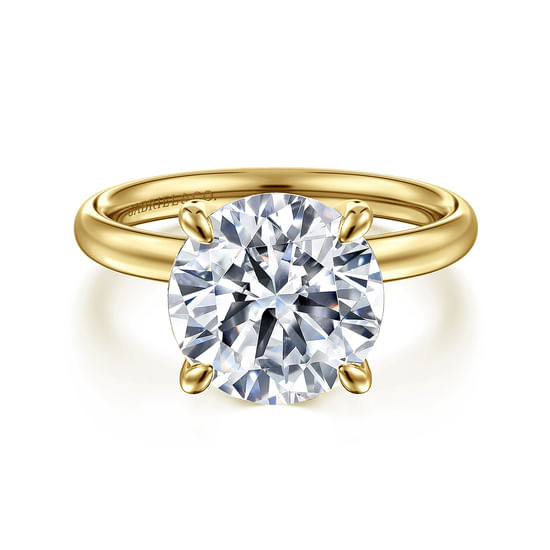 Gabriel - 14K Yellow Gold Round Solitaire Diamond Engagement Ring