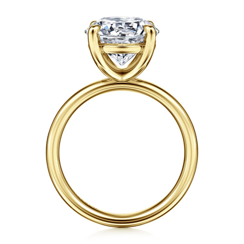 14K Yellow Gold Round Solitaire Diamond Engagement Ring