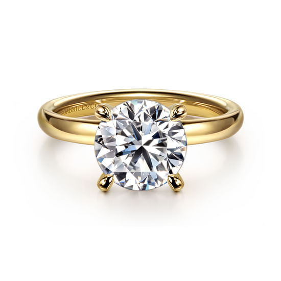 Gabriel - 14K Yellow Gold Round Solitaire Diamond Engagement Ring