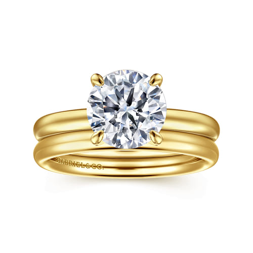 14K Yellow Gold Round Solitaire Diamond Engagement Ring 14K Yellow Gold Round Solitaire Diamond Engagement Ring