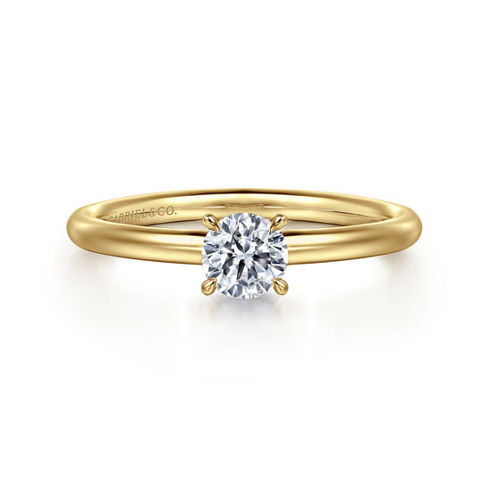 Gabriel - 14K Yellow Gold Round Solitaire Engagement Ring