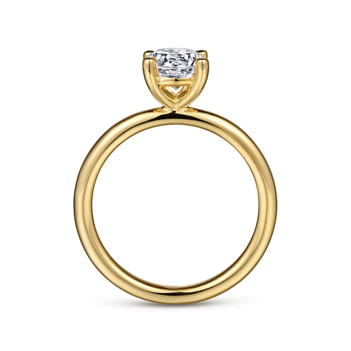 14K Yellow Gold Round Solitaire Engagement Ring