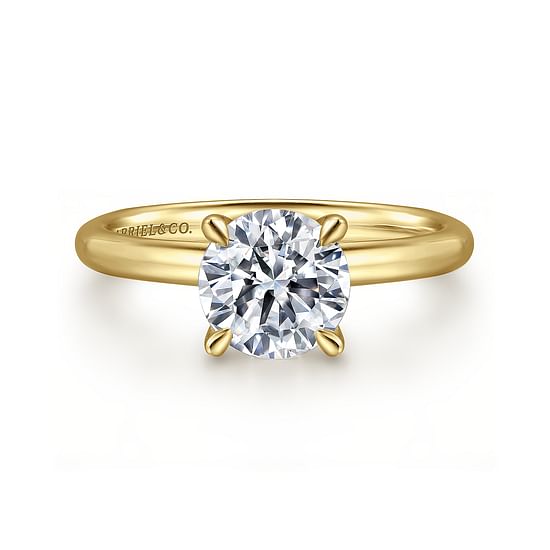 Gabriel - 14K Yellow Gold Round Solitaire Engagement Ring