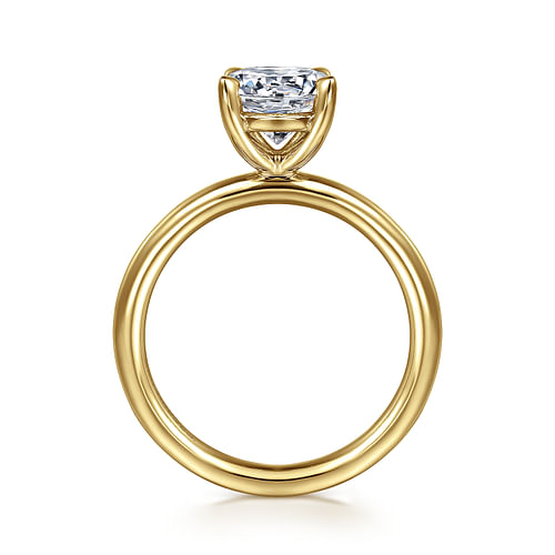 14K Yellow Gold Round Solitaire Engagement Ring