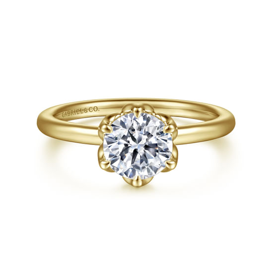 Gabriel - 14K Yellow Gold Round Solitaire Engagement Ring