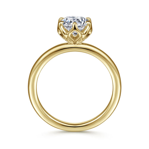 14K Yellow Gold Round Solitaire Engagement Ring