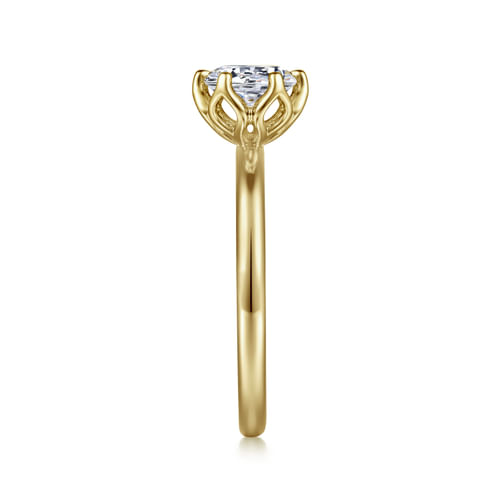 14K Yellow Gold Round Solitaire Engagement Ring