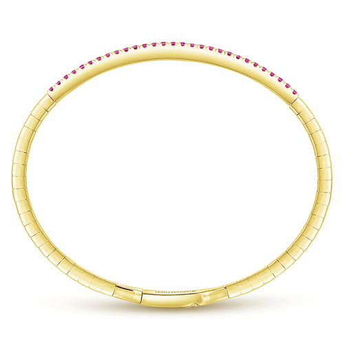 14K Yellow Gold Ruby Bangle