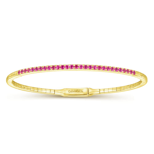 14K Yellow Gold Ruby Bangle