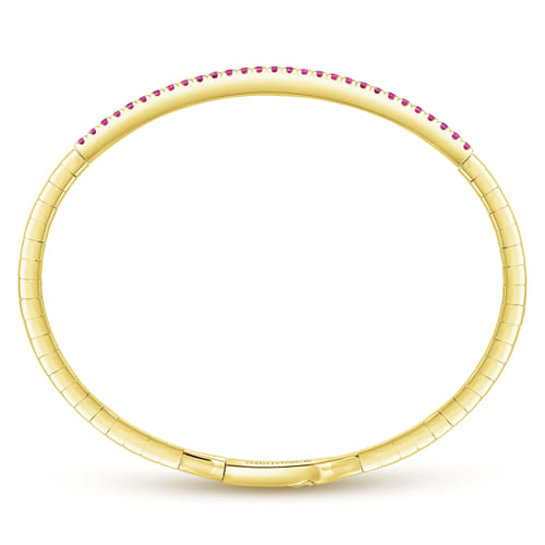14K Yellow Gold Ruby Bangle