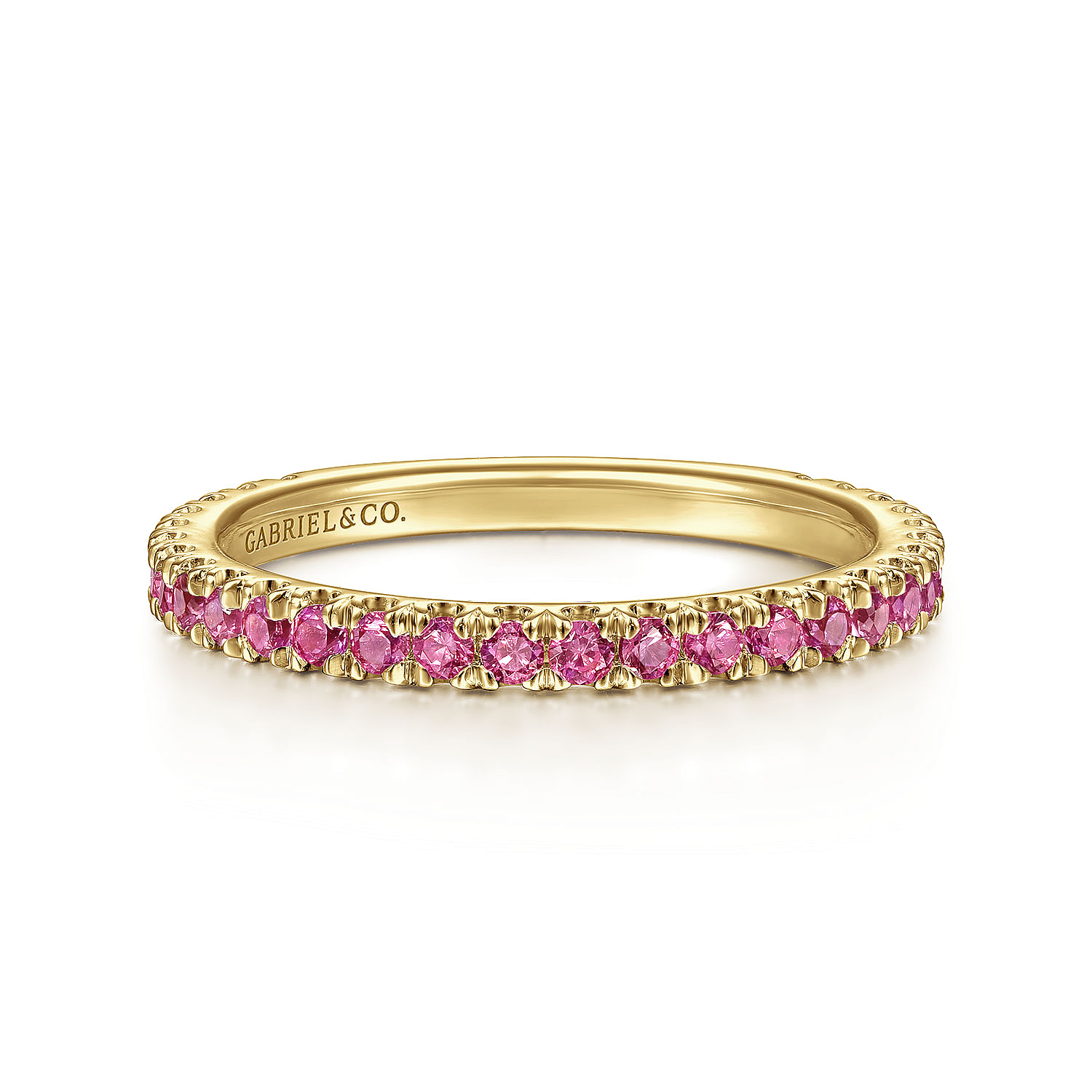 14K Yellow Gold Ruby Stackable Ring