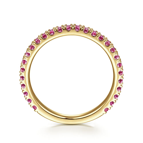 14K Yellow Gold Ruby Stackable Ring