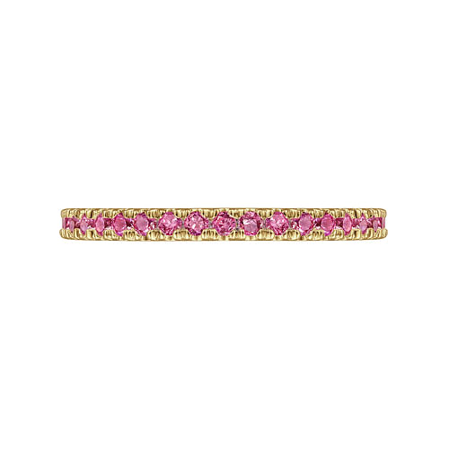 14K Yellow Gold Ruby Stackable Ring