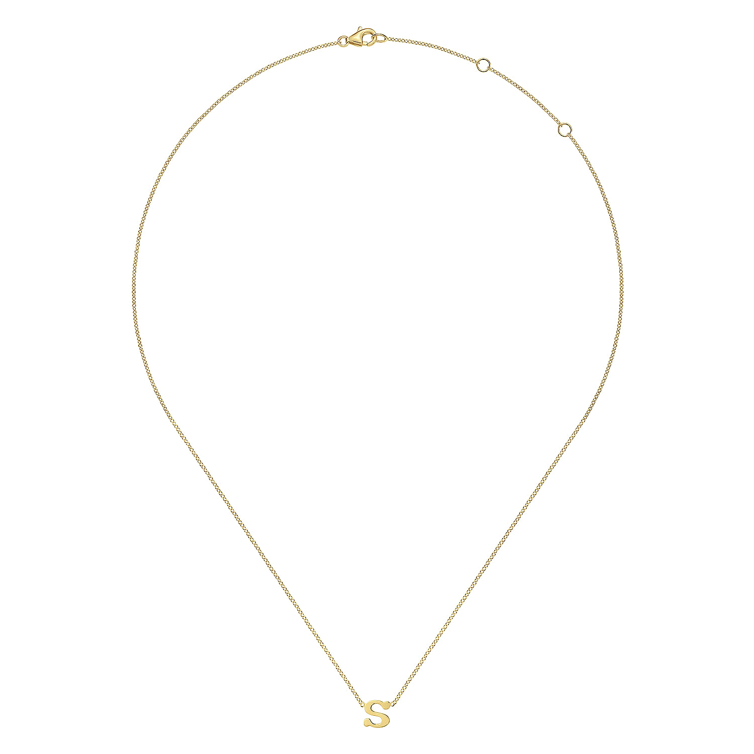 14K Yellow Gold S Initial Necklace
