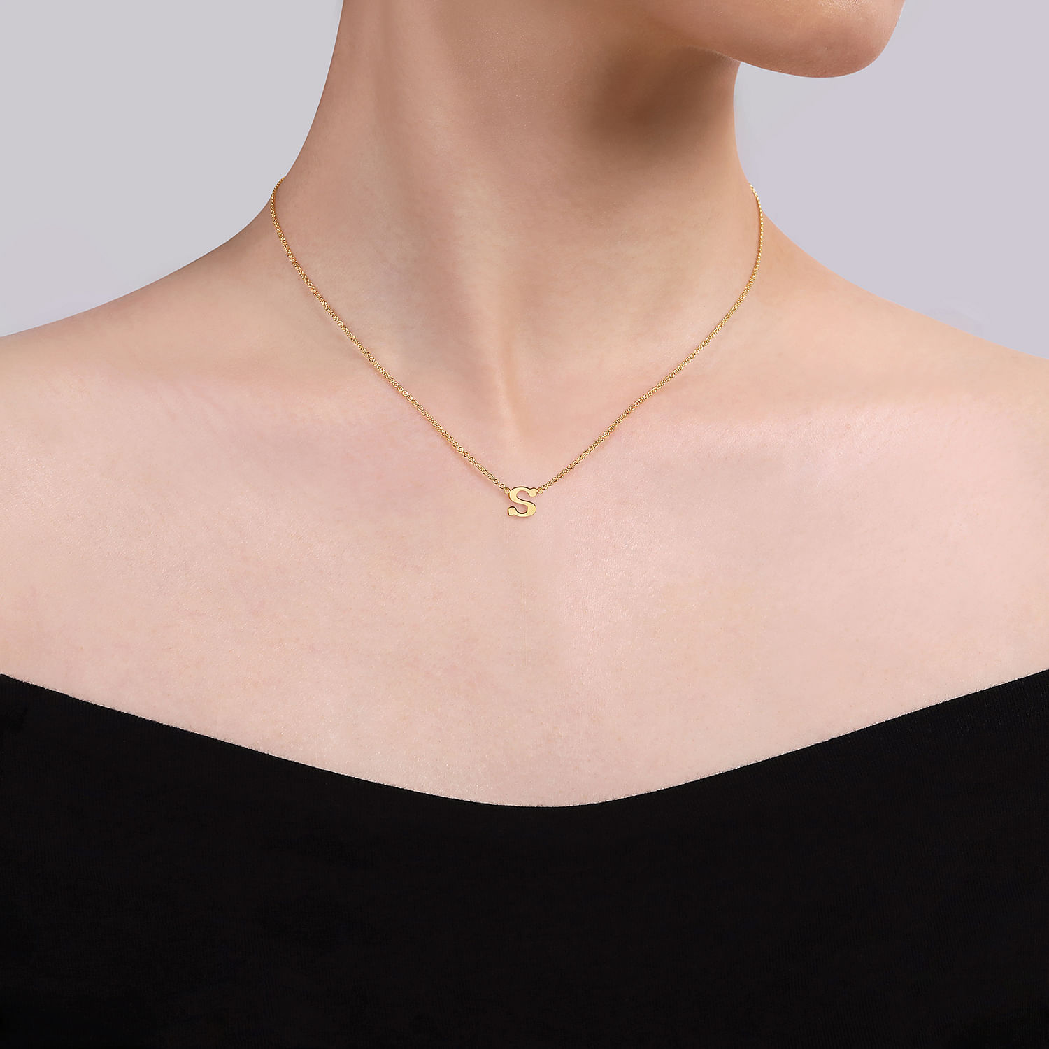 14K Yellow Gold S Initial Necklace