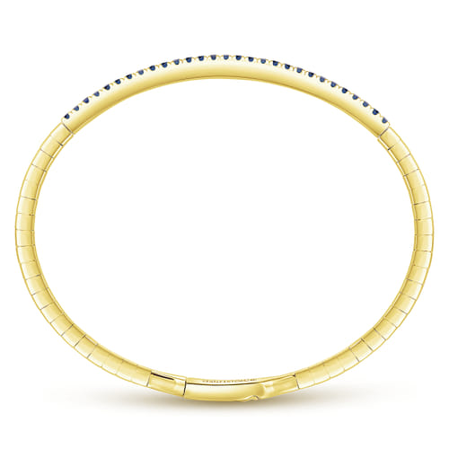 14K Yellow Gold Sapphire Bangle