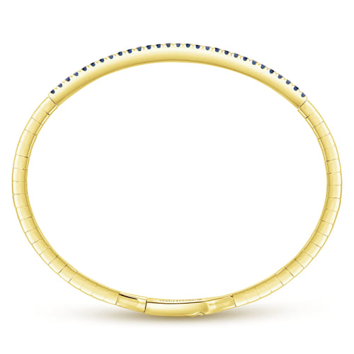 14K Yellow Gold Sapphire Bangle