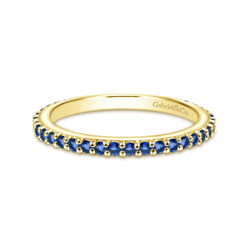 14K Yellow Gold Sapphire Stackable Ladies Ring