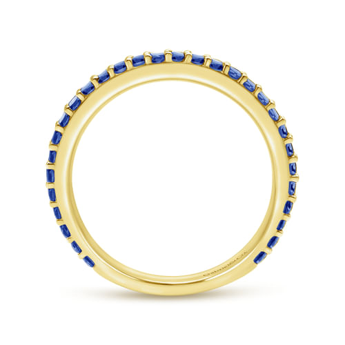 14K Yellow Gold Sapphire Stackable Ladies Ring