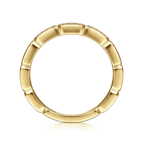 14K Yellow Gold Segmented Diamond Stackable Ring