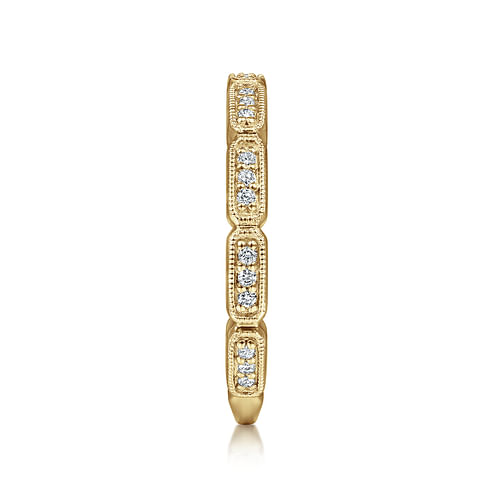 14K Yellow Gold Segmented Diamond Stackable Ring