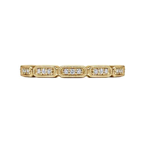 14K Yellow Gold Segmented Diamond Stackable Ring